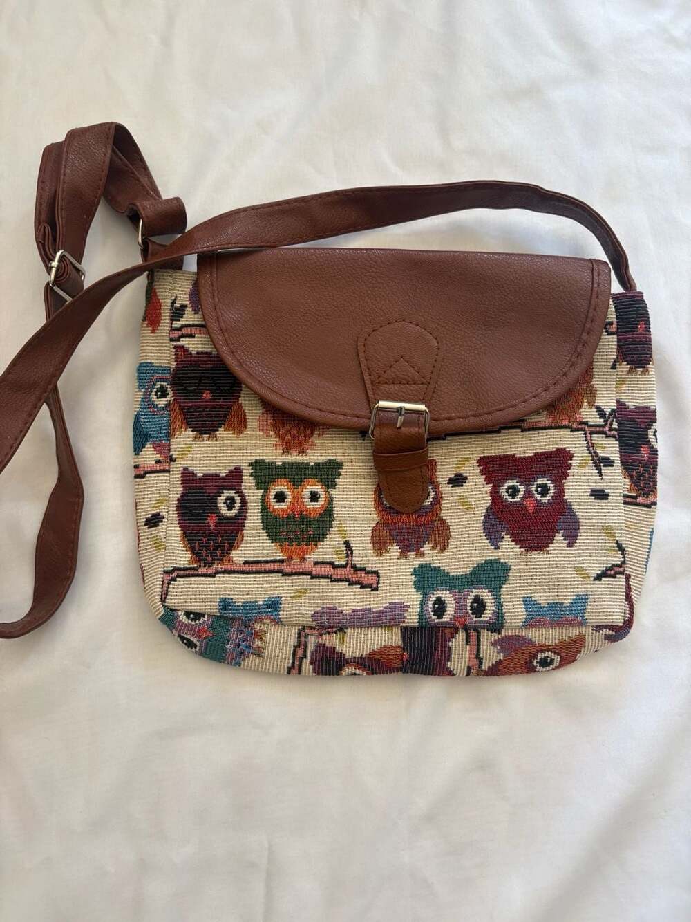 Miyahouse Tapestry Owl Crossbody Bag